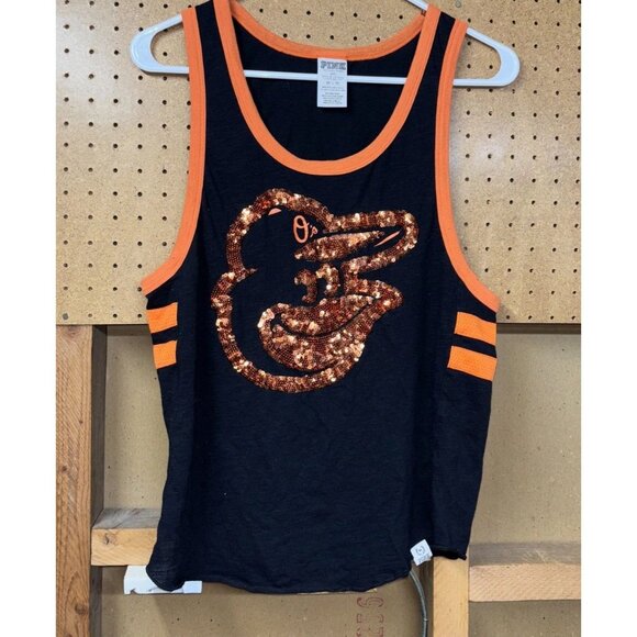 Victoria Secret Tops - Baltimore Orioles Victoria's Secret Pink Sequin Tank Top Black Size XS